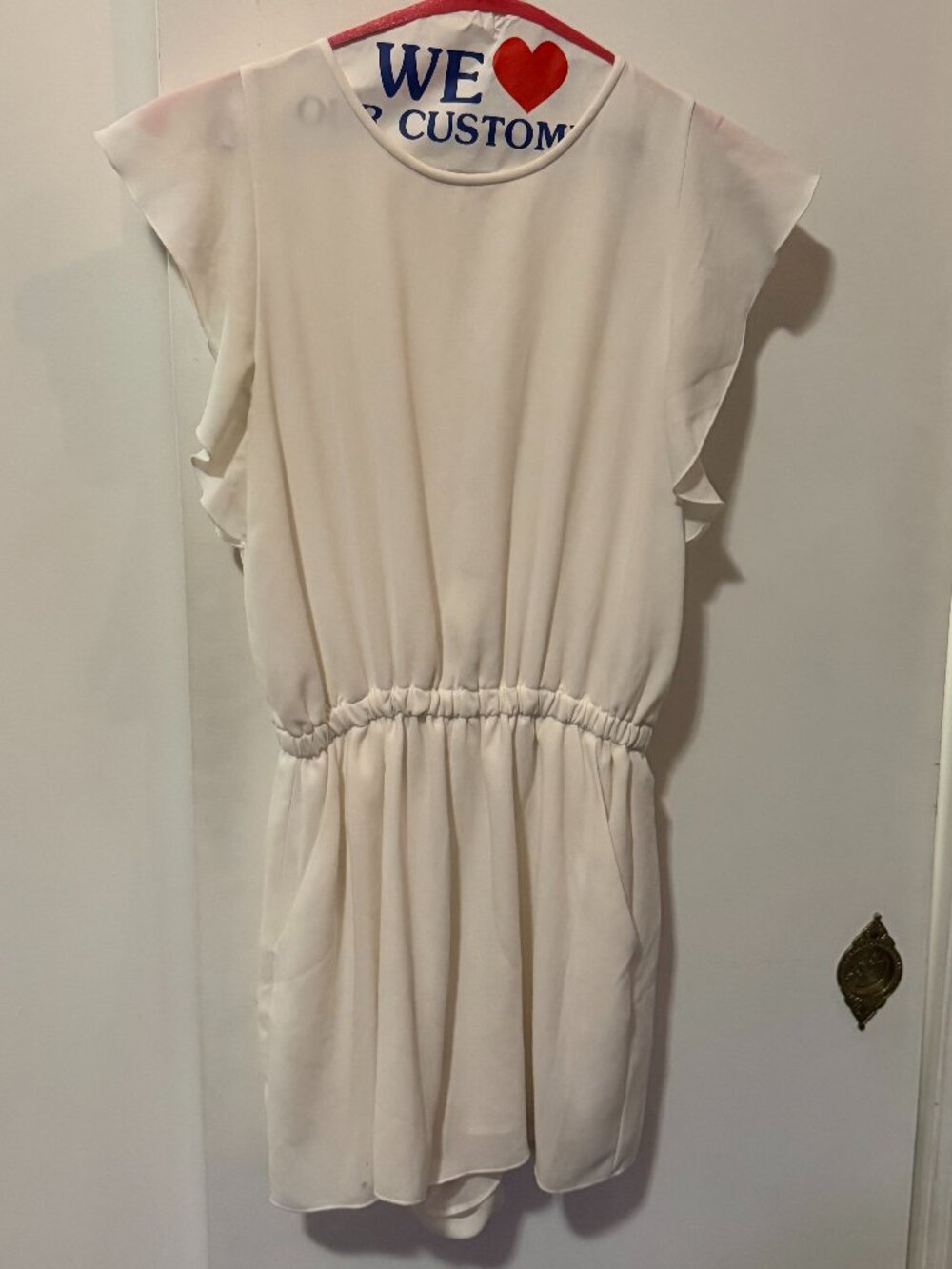 White Open Back Romper